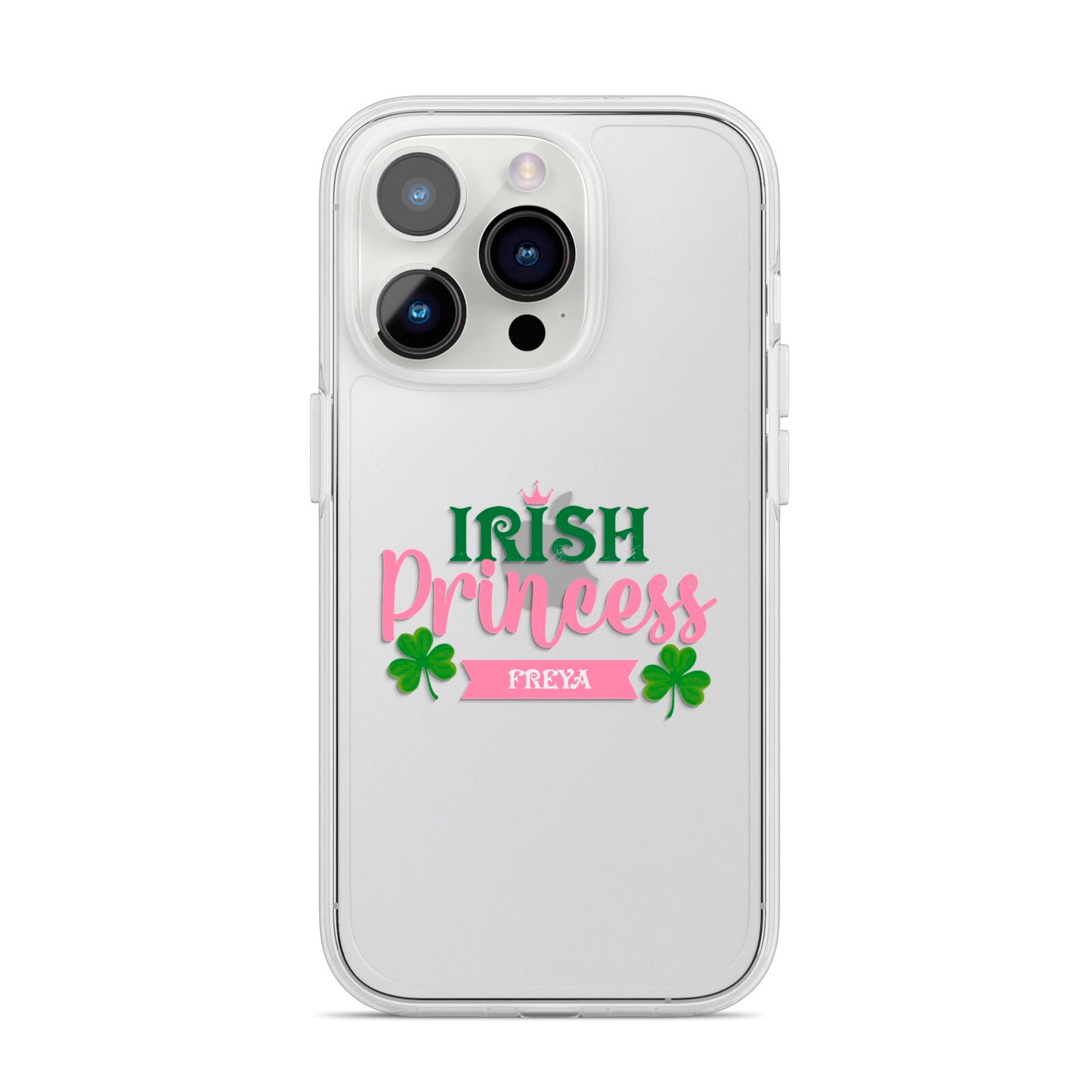 Irish Princess Personalised iPhone 14 Pro Clear Tough Case Silver
