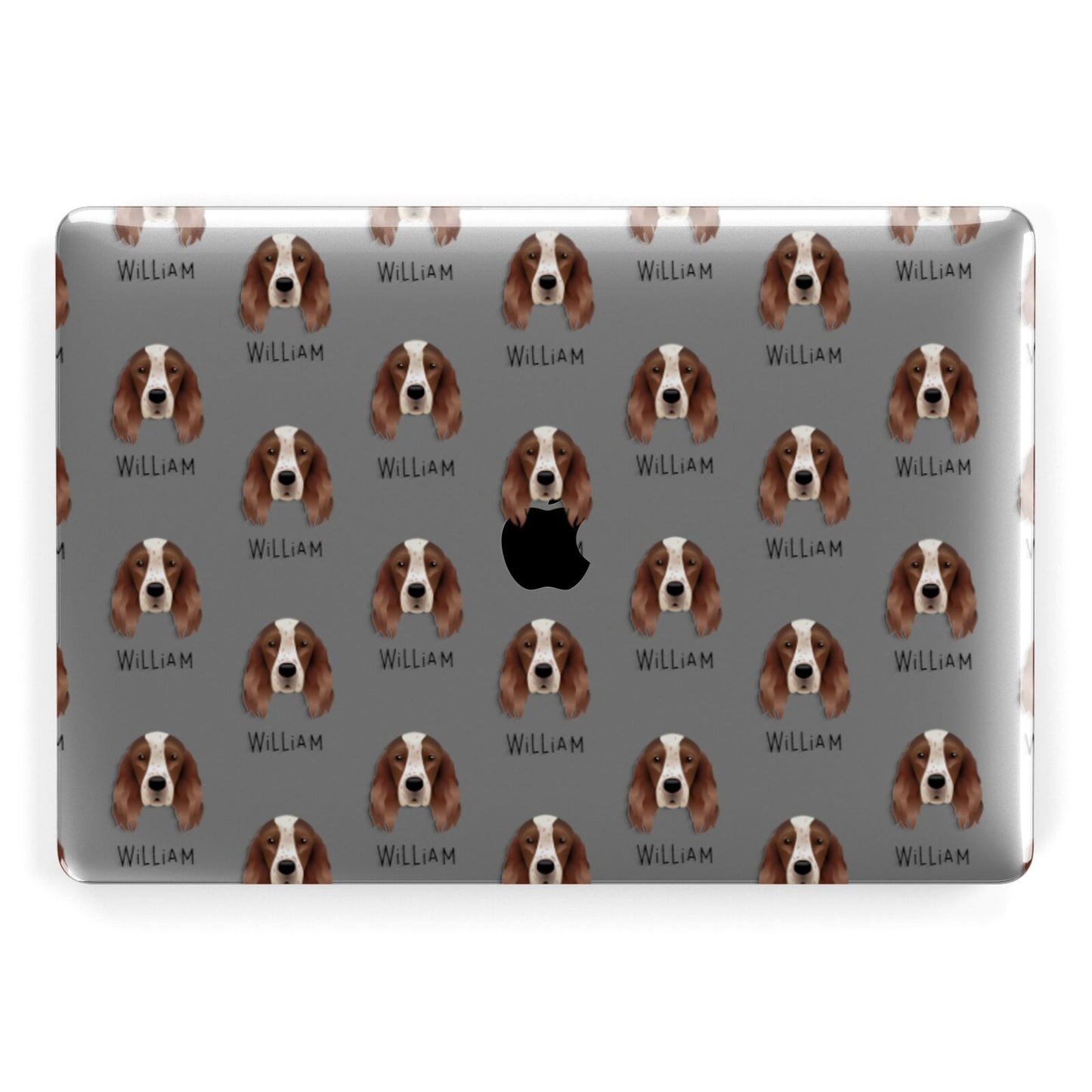 Irish Red White Setter Icon with Name Apple MacBook Case