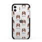 Irish Red White Setter Icon with Name Apple iPhone 11 in White with Black Impact Case