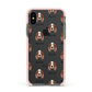Irish Red White Setter Icon with Name Apple iPhone Xs Impact Case Pink Edge on Black Phone