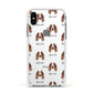 Irish Red White Setter Icon with Name Apple iPhone Xs Impact Case White Edge on Silver Phone