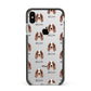 Irish Red White Setter Icon with Name Apple iPhone Xs Max Impact Case Black Edge on Silver Phone