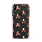 Irish Red White Setter Icon with Name Apple iPhone Xs Max Impact Case Pink Edge on Black Phone