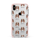 Irish Red White Setter Icon with Name Apple iPhone Xs Max Impact Case Pink Edge on Silver Phone