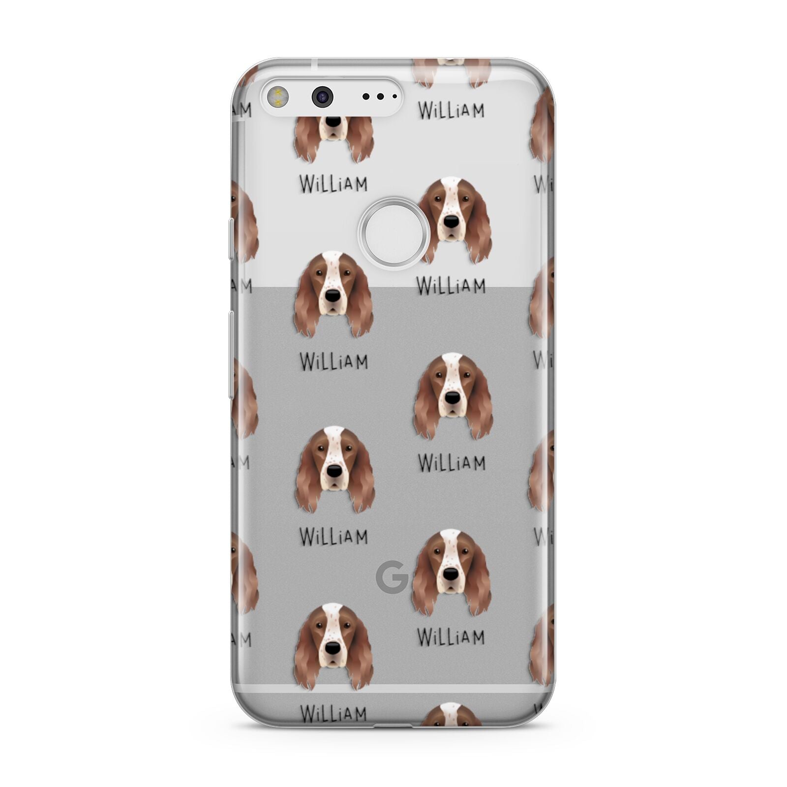 Irish Red & White Setter Icon with Name Google Case – Dyefor