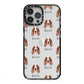 Irish Red White Setter Icon with Name iPhone 13 Pro Max Black Impact Case on Silver phone