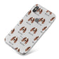Irish Red White Setter Icon with Name iPhone X Bumper Case on Silver iPhone