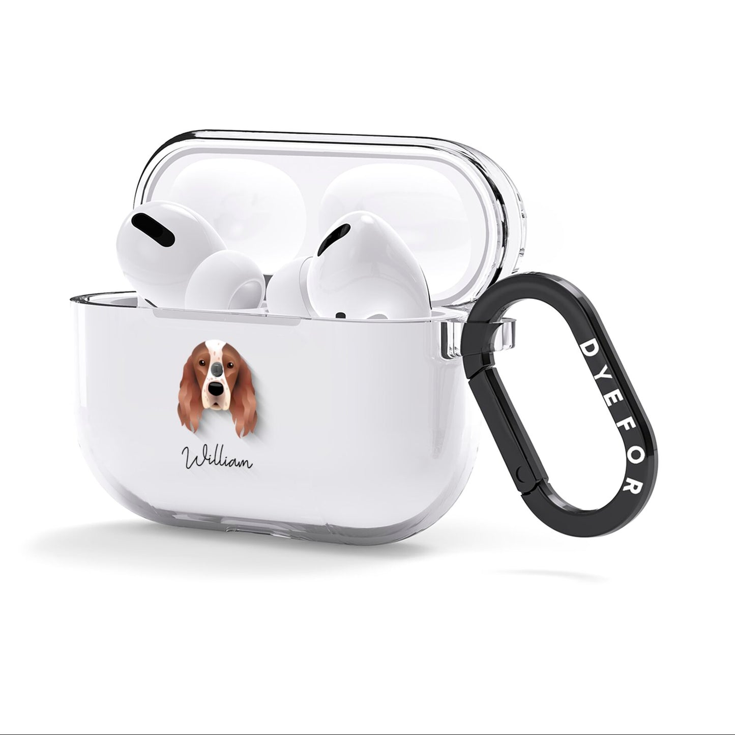 Irish Red White Setter Personalised AirPods Clear Case 3rd Gen Side Image