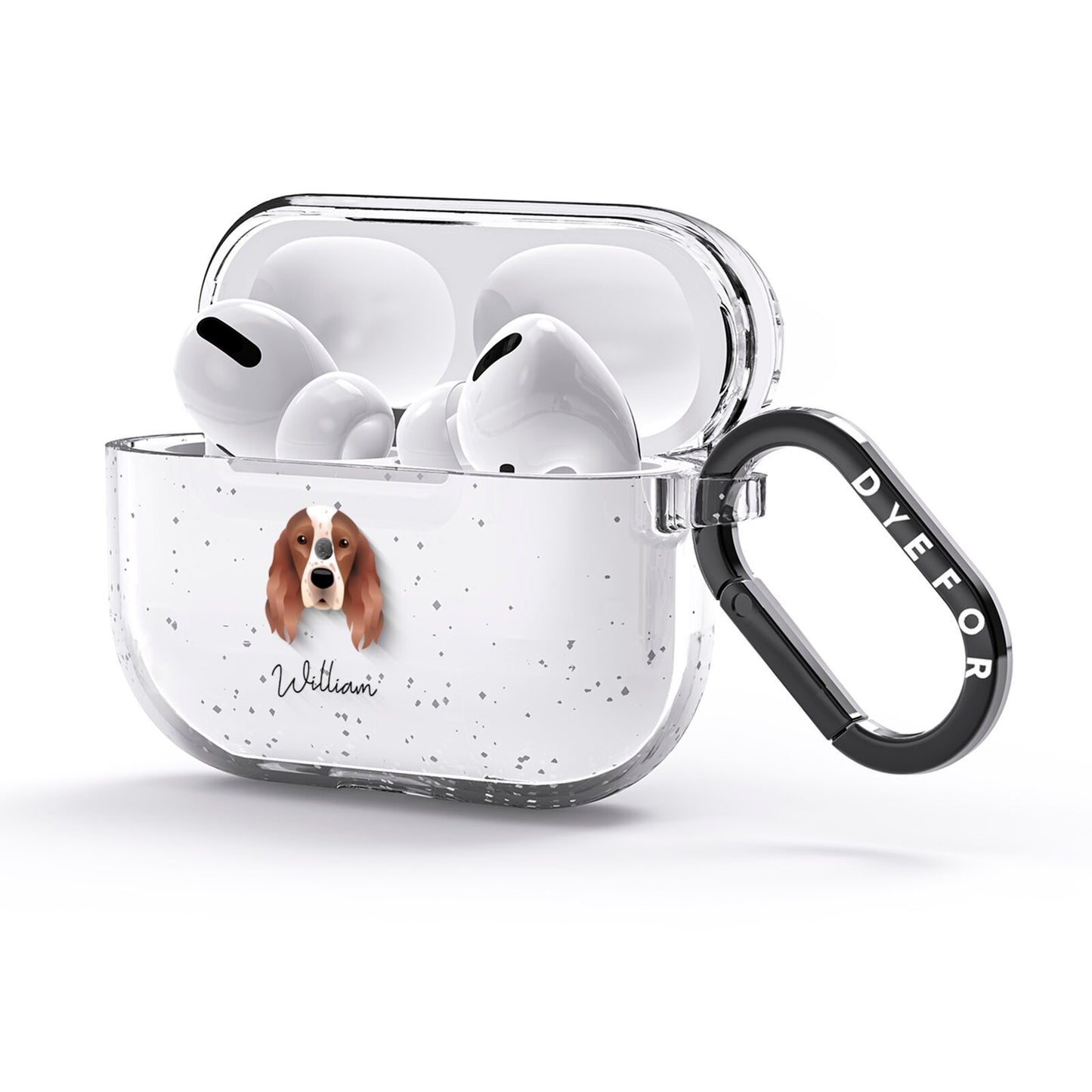 Irish Red White Setter Personalised AirPods Glitter Case 3rd Gen Side Image