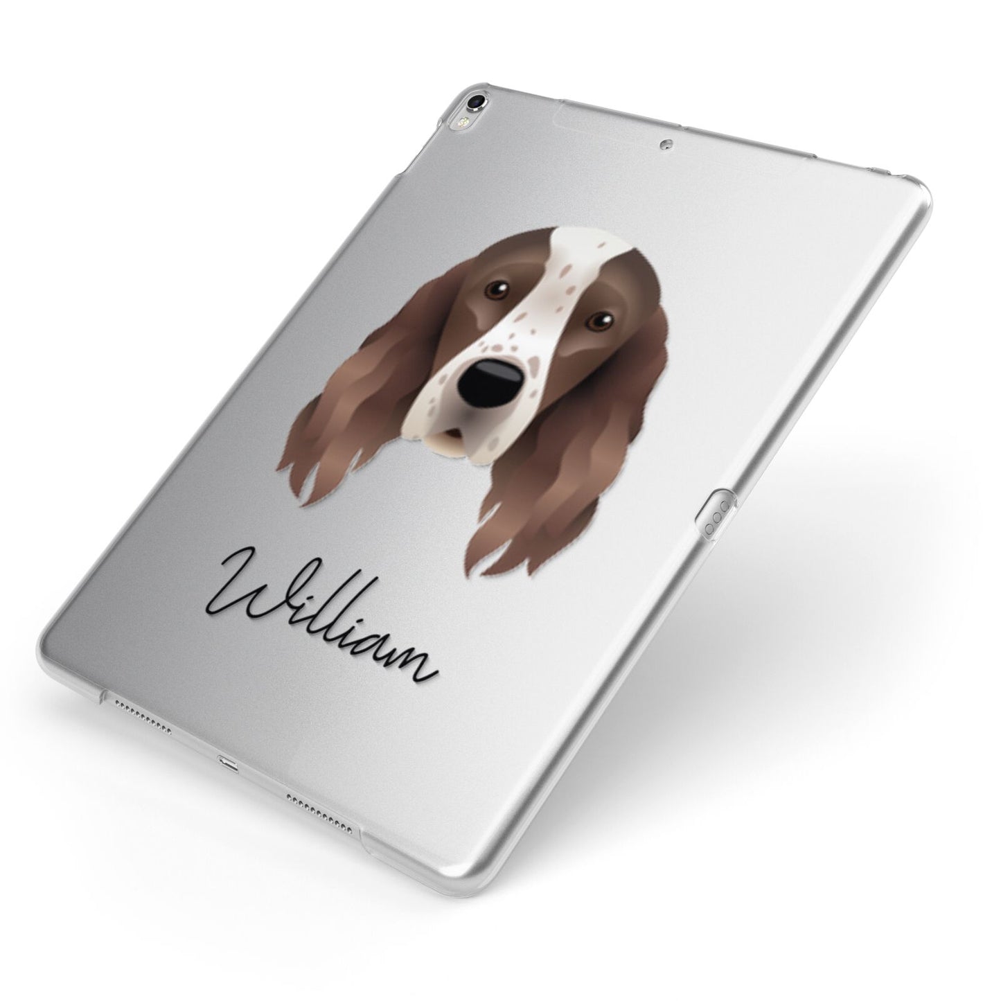 Irish Red White Setter Personalised Apple iPad Case on Silver iPad Side View