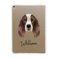 Irish Red White Setter Personalised Apple iPad Gold Case