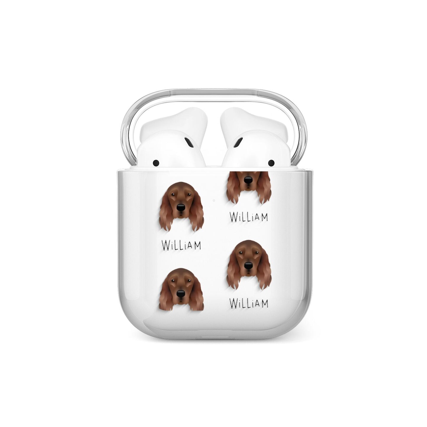 Irish Setter Icon with Name AirPods Case