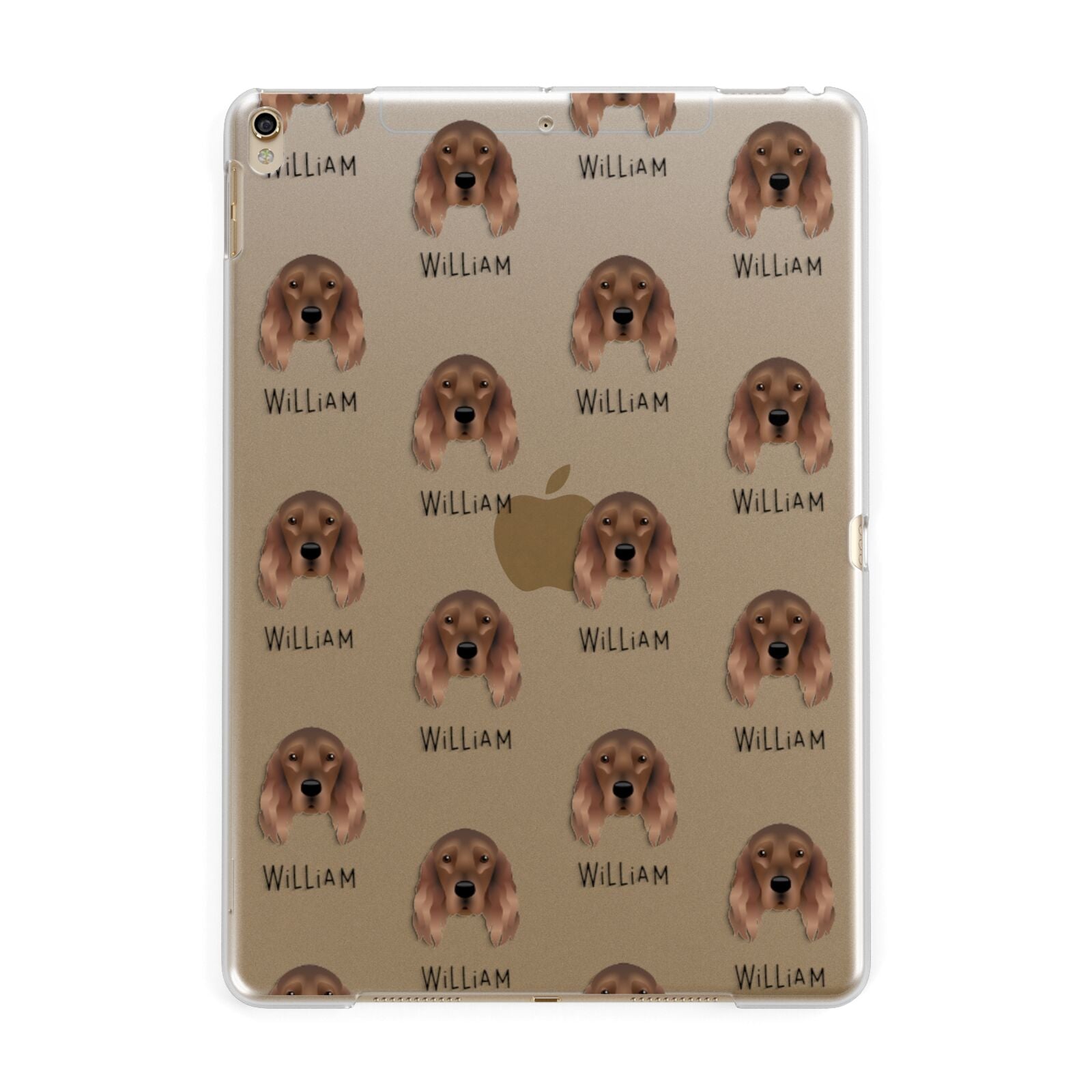 Irish Setter Icon with Name Apple iPad Gold Case