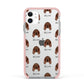 Irish Setter Icon with Name Apple iPhone 11 in White with Pink Impact Case