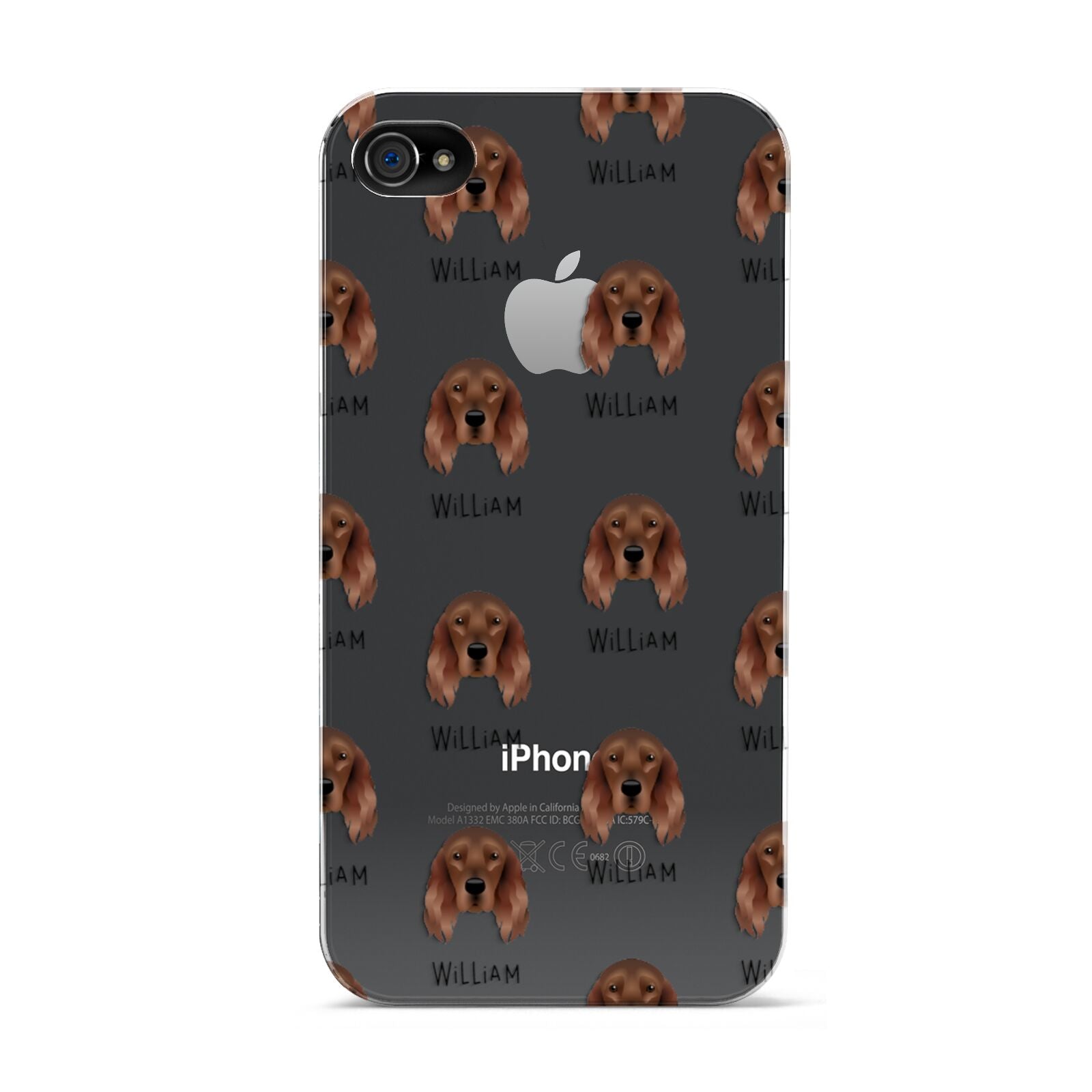 Irish Setter Icon with Name Apple iPhone 4s Case