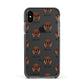 Irish Setter Icon with Name Apple iPhone Xs Impact Case Black Edge on Black Phone