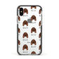Irish Setter Icon with Name Apple iPhone Xs Impact Case Black Edge on Silver Phone