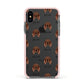 Irish Setter Icon with Name Apple iPhone Xs Impact Case Pink Edge on Black Phone