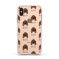 Irish Setter Icon with Name Apple iPhone Xs Impact Case Pink Edge on Gold Phone