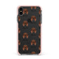 Irish Setter Icon with Name Apple iPhone Xs Max Impact Case Pink Edge on Black Phone