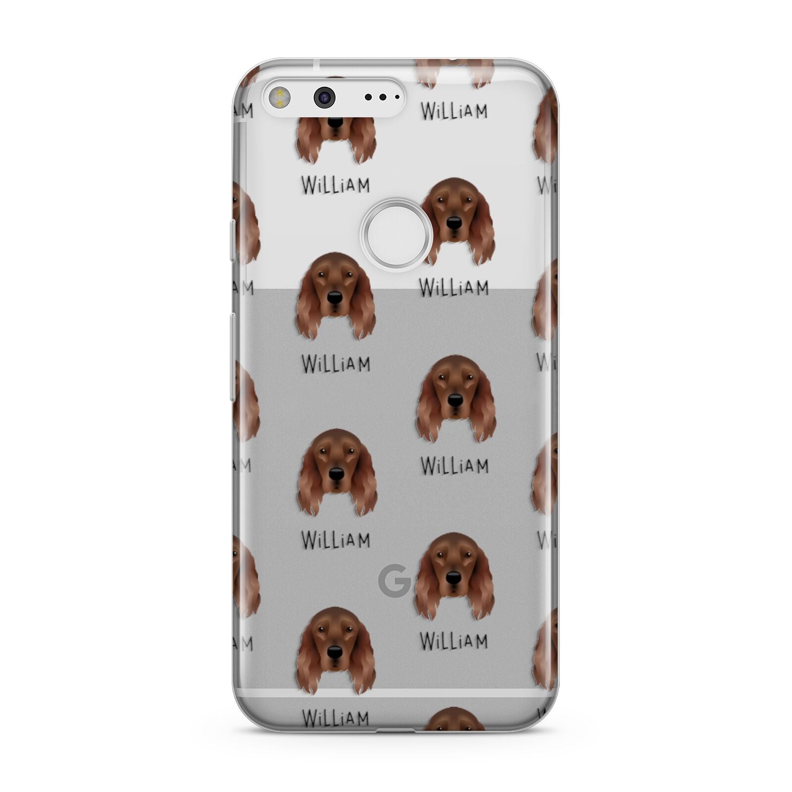 Irish Setter Icon with Name Google Pixel Case