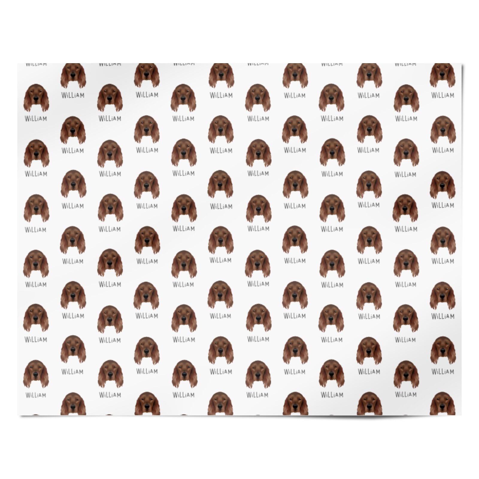 Irish Setter Icon with Name Personalised Wrapping Paper Alternative