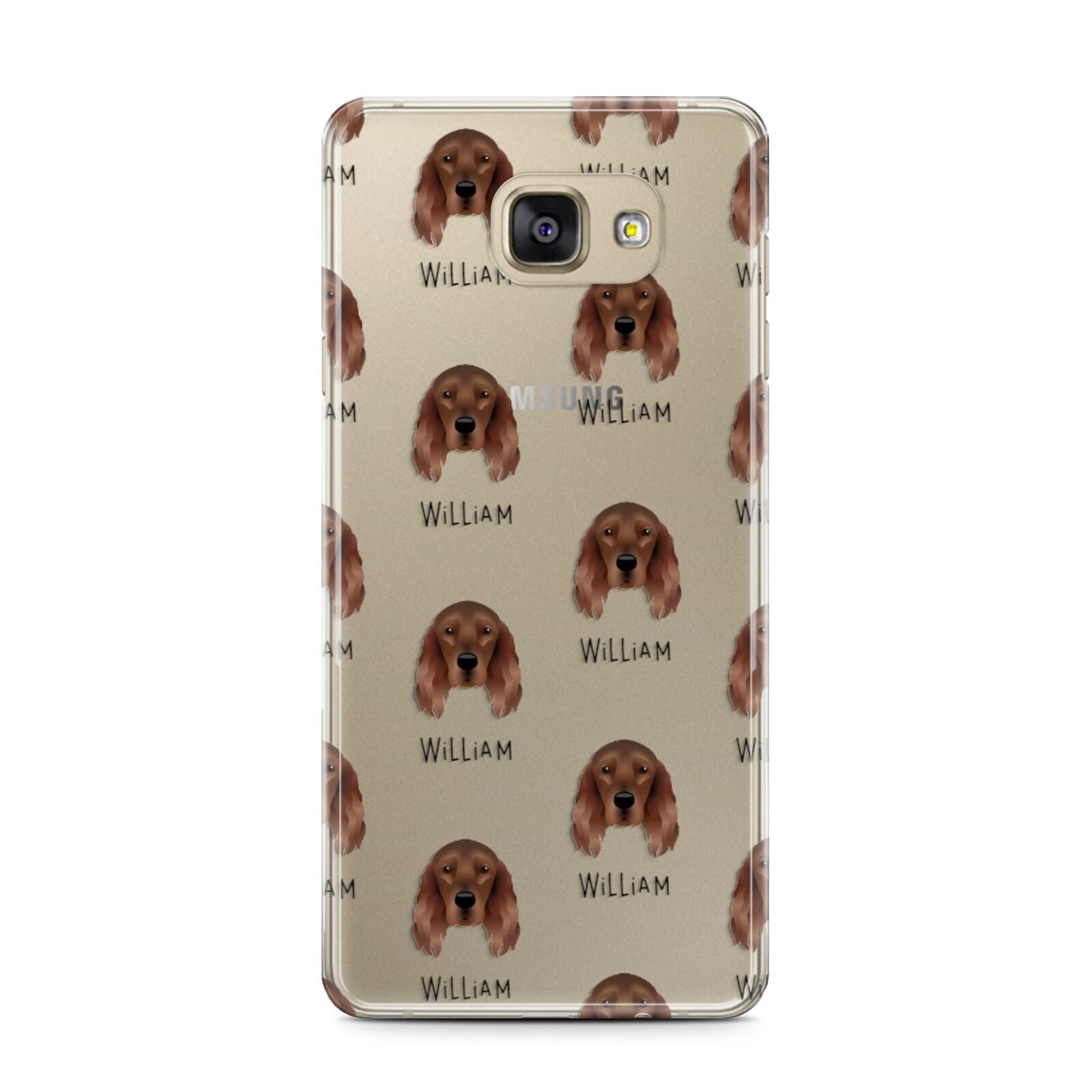 Irish Setter Icon with Name Samsung Galaxy A7 2016 Case on gold phone