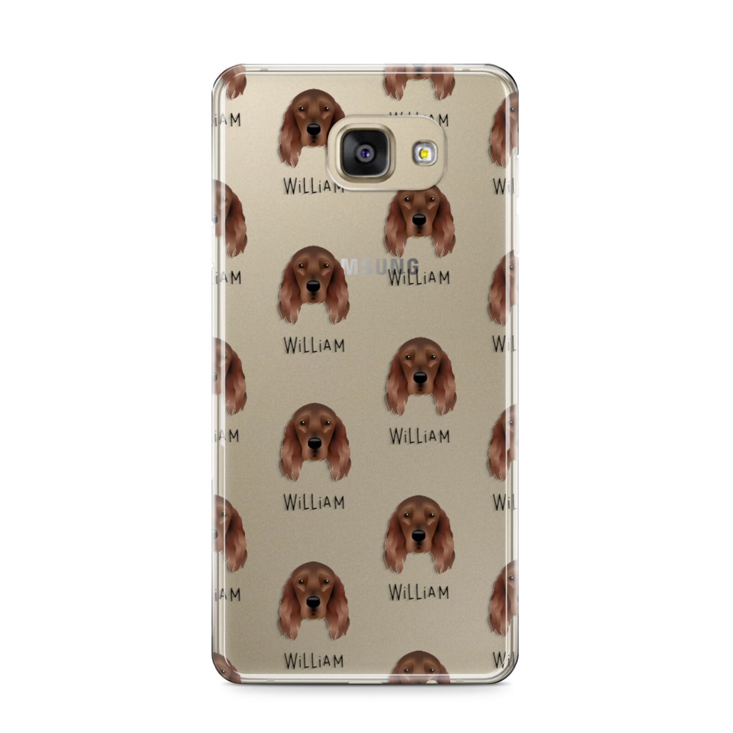 Irish Setter Icon with Name Samsung Galaxy A9 2016 Case on gold phone