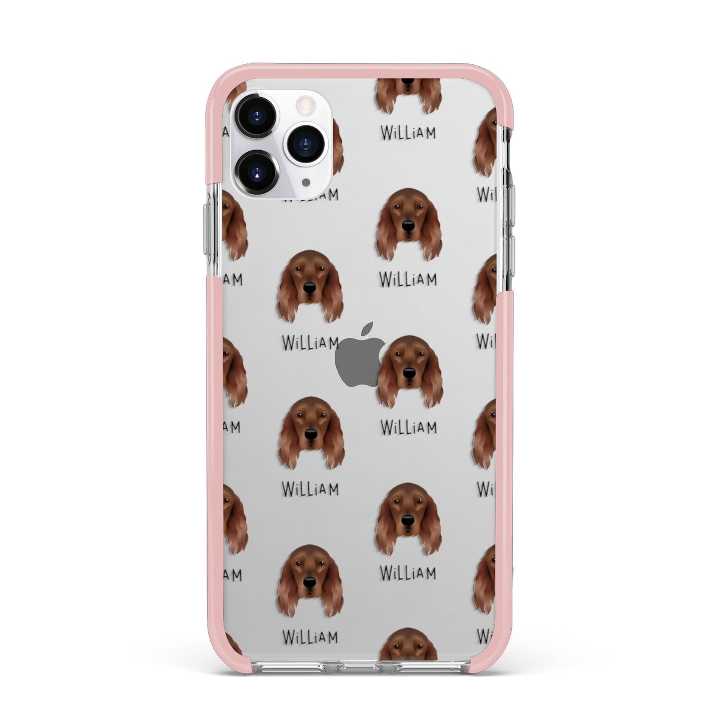 Irish Setter Icon with Name iPhone 11 Pro Max Impact Pink Edge Case