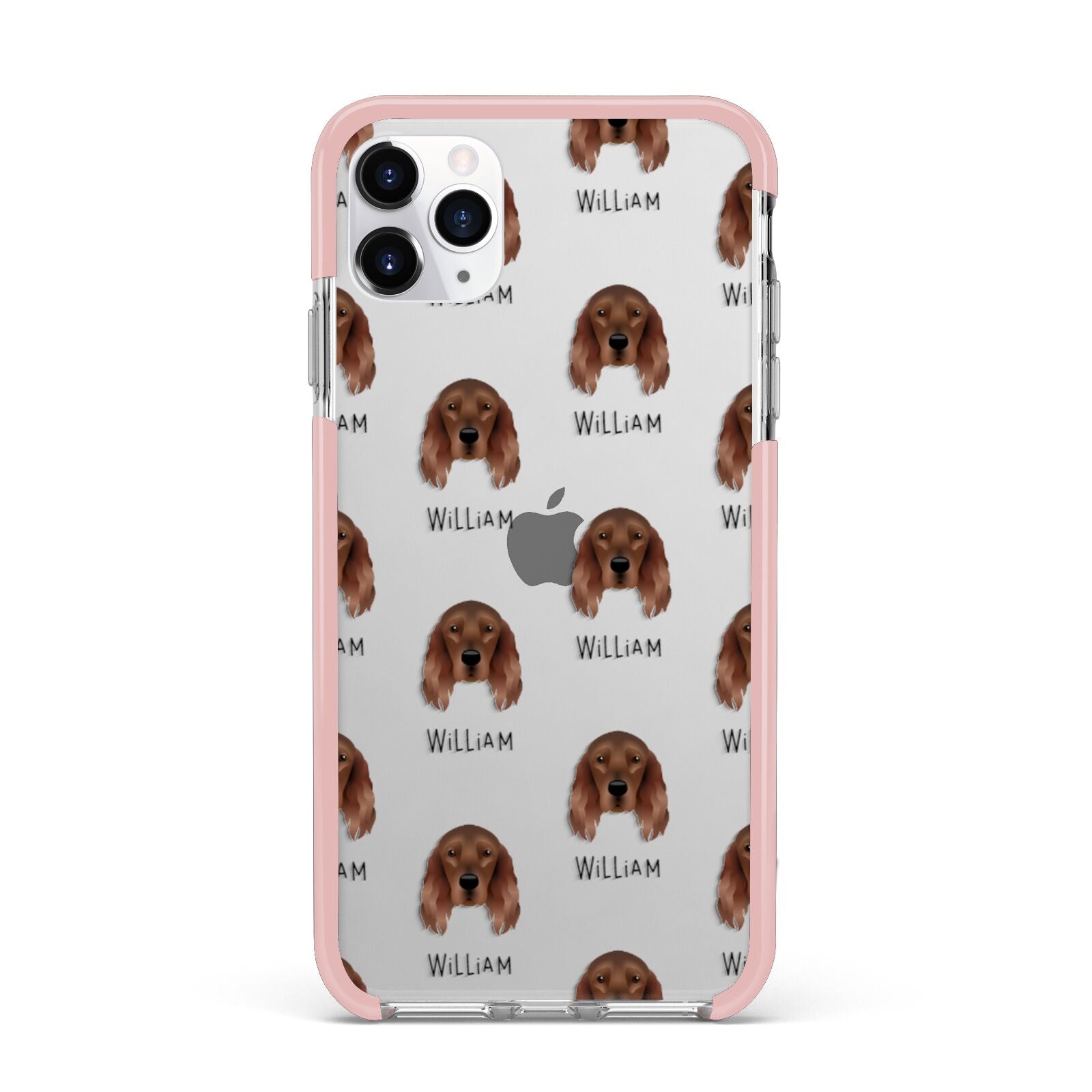 Irish Setter Icon with Name iPhone 11 Pro Max Impact Pink Edge Case