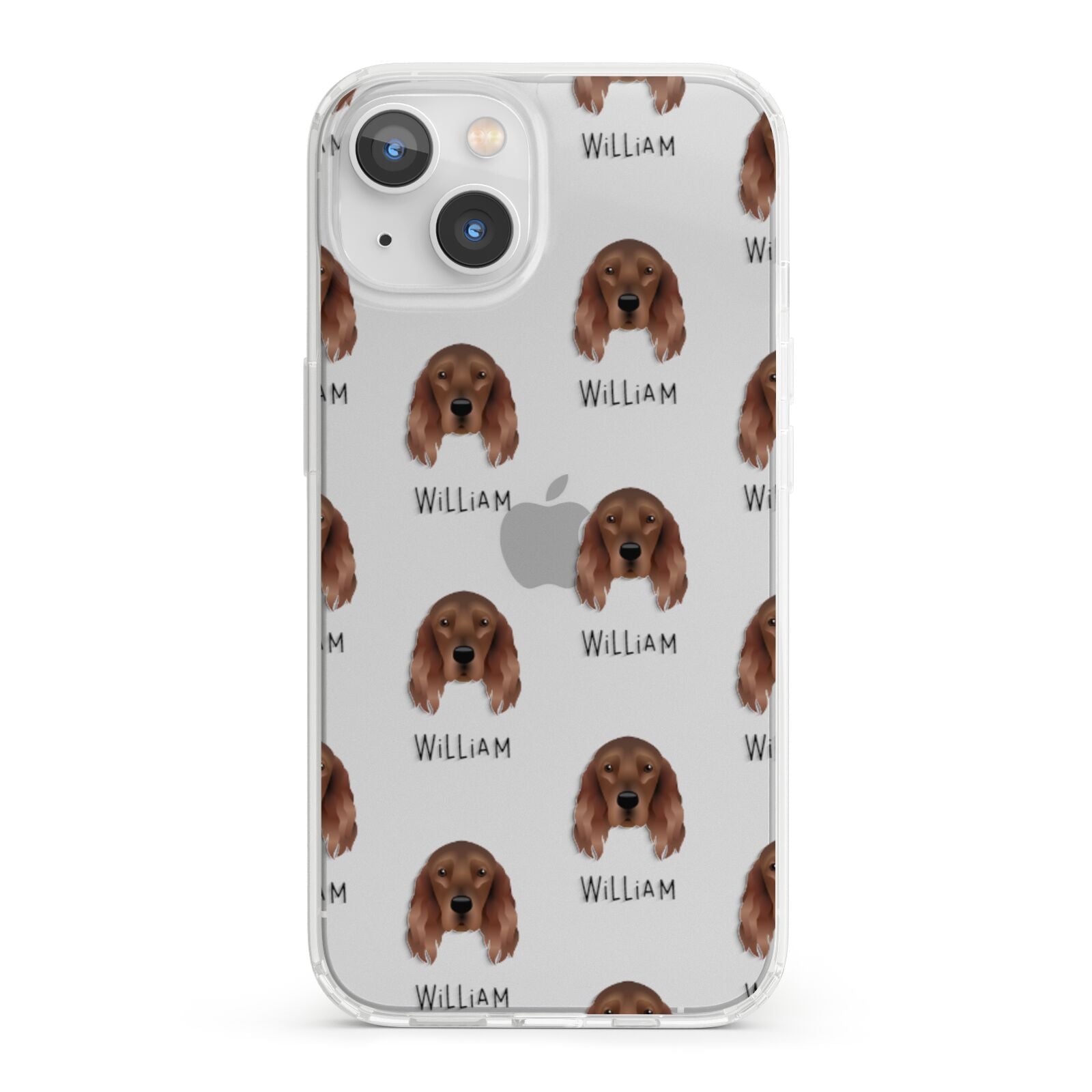 Irish Setter Icon with Name iPhone 13 Clear Bumper Case