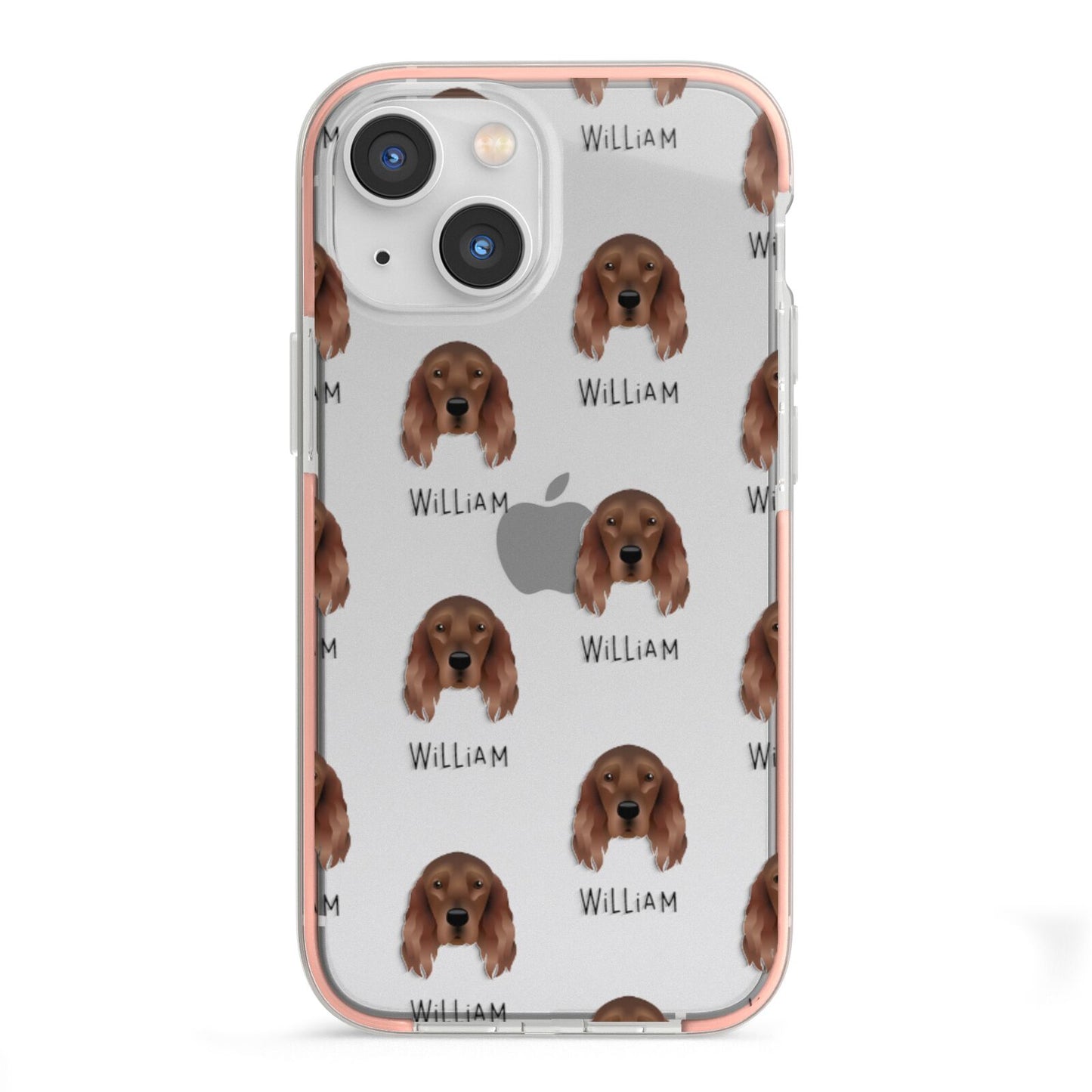 Irish Setter Icon with Name iPhone 13 Mini TPU Impact Case with Pink Edges