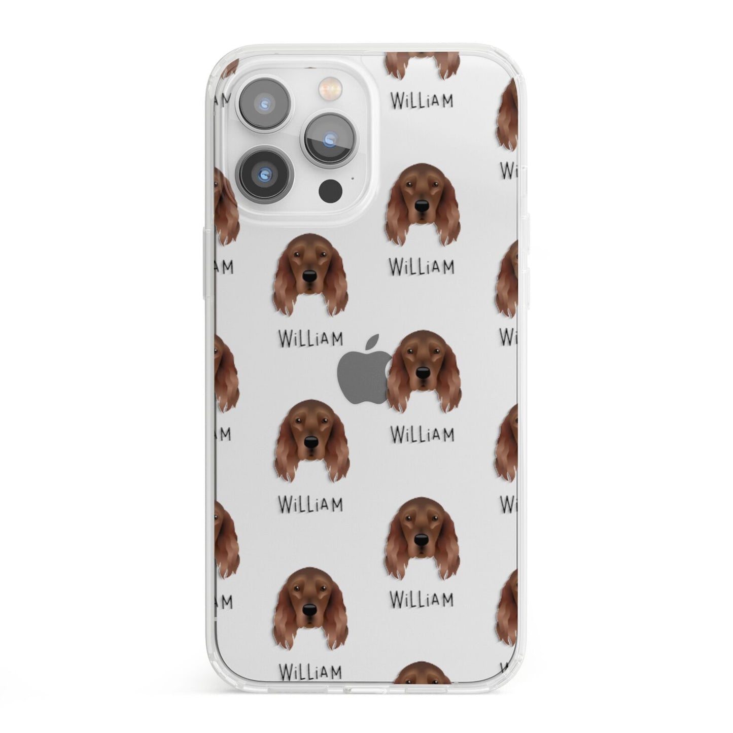 Irish Setter Icon with Name iPhone 13 Pro Max Clear Bumper Case