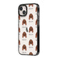 Irish Setter Icon with Name iPhone 14 Plus Black Impact Case Side Angle on Silver phone