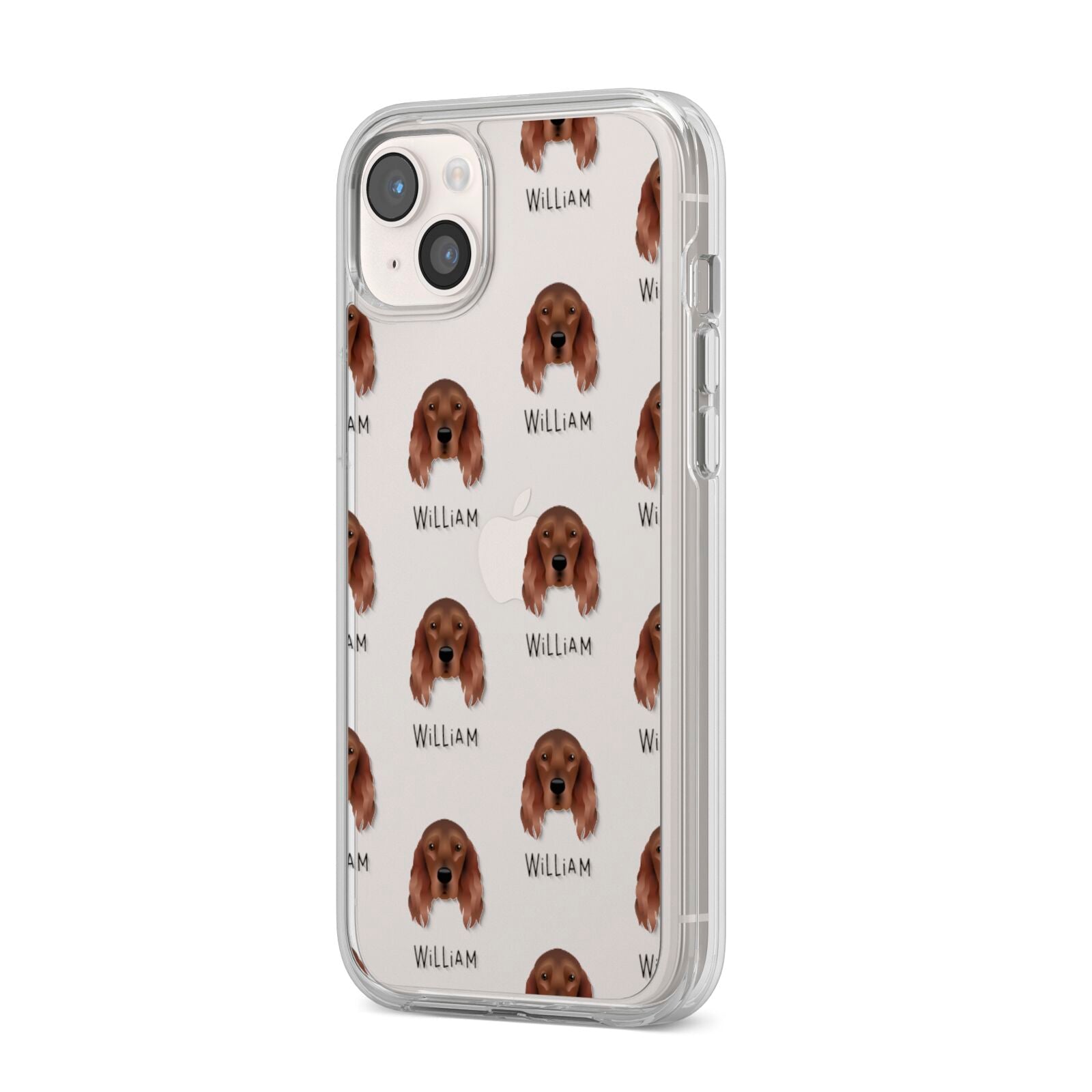 Irish Setter Icon with Name iPhone 14 Plus Clear Tough Case Starlight Angled Image