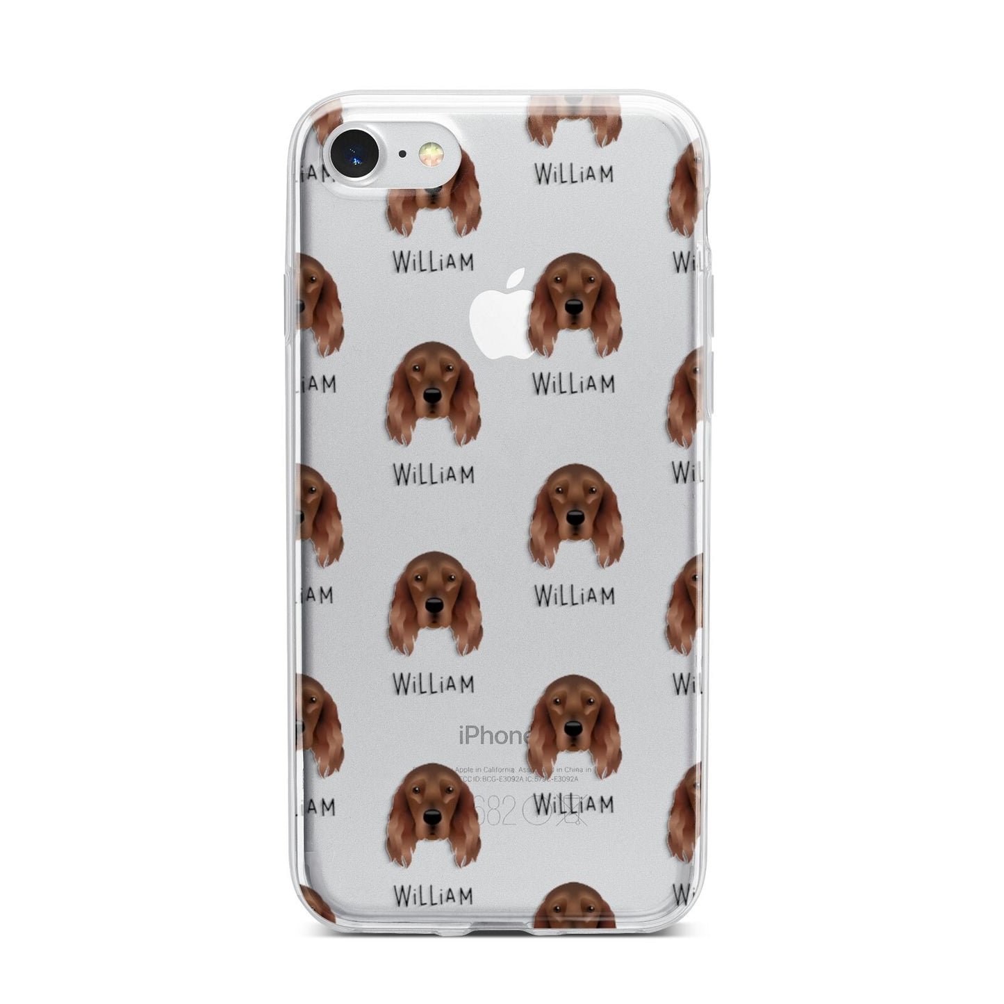 Irish Setter Icon with Name iPhone 7 Bumper Case on Silver iPhone