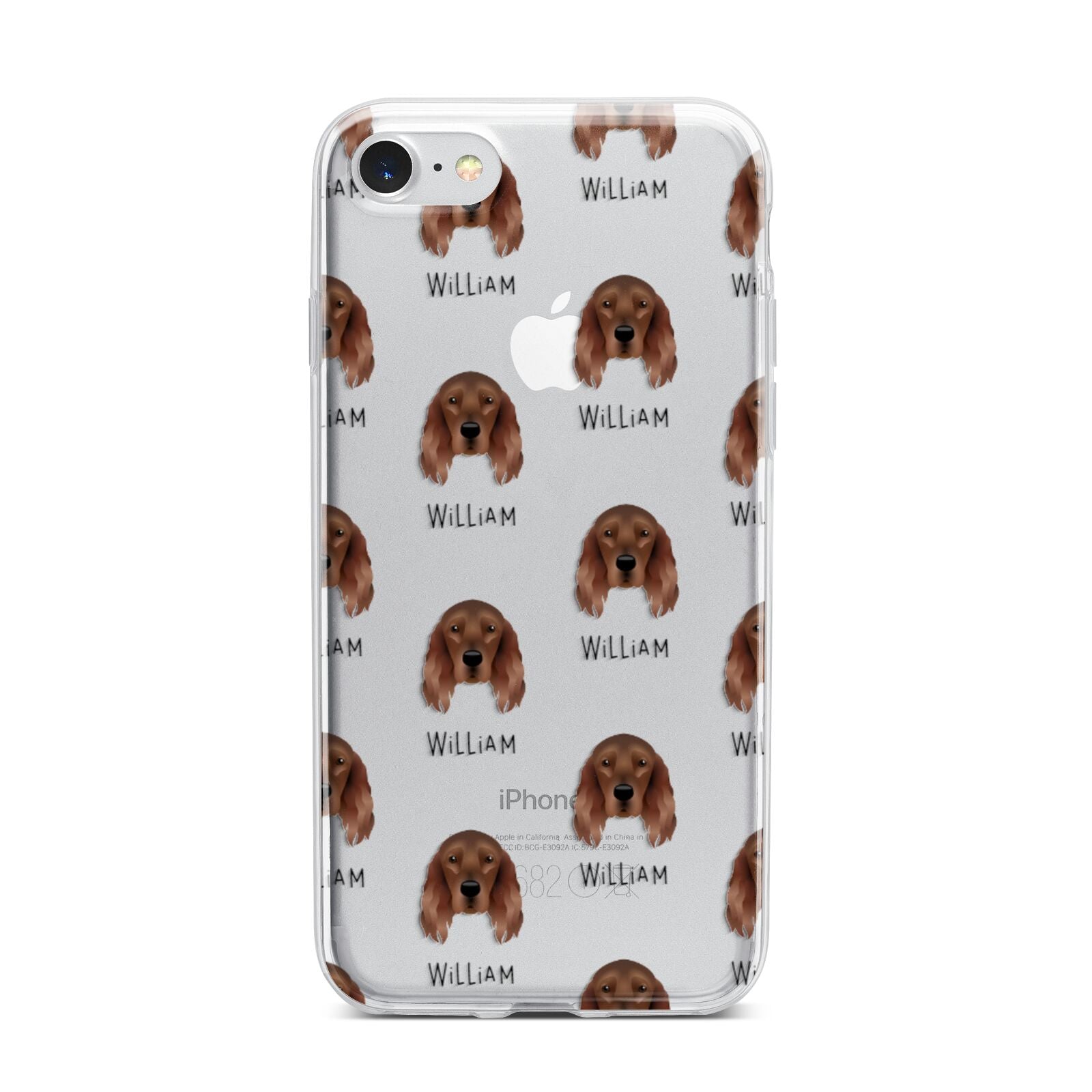 Irish Setter Icon with Name iPhone 7 Bumper Case on Silver iPhone