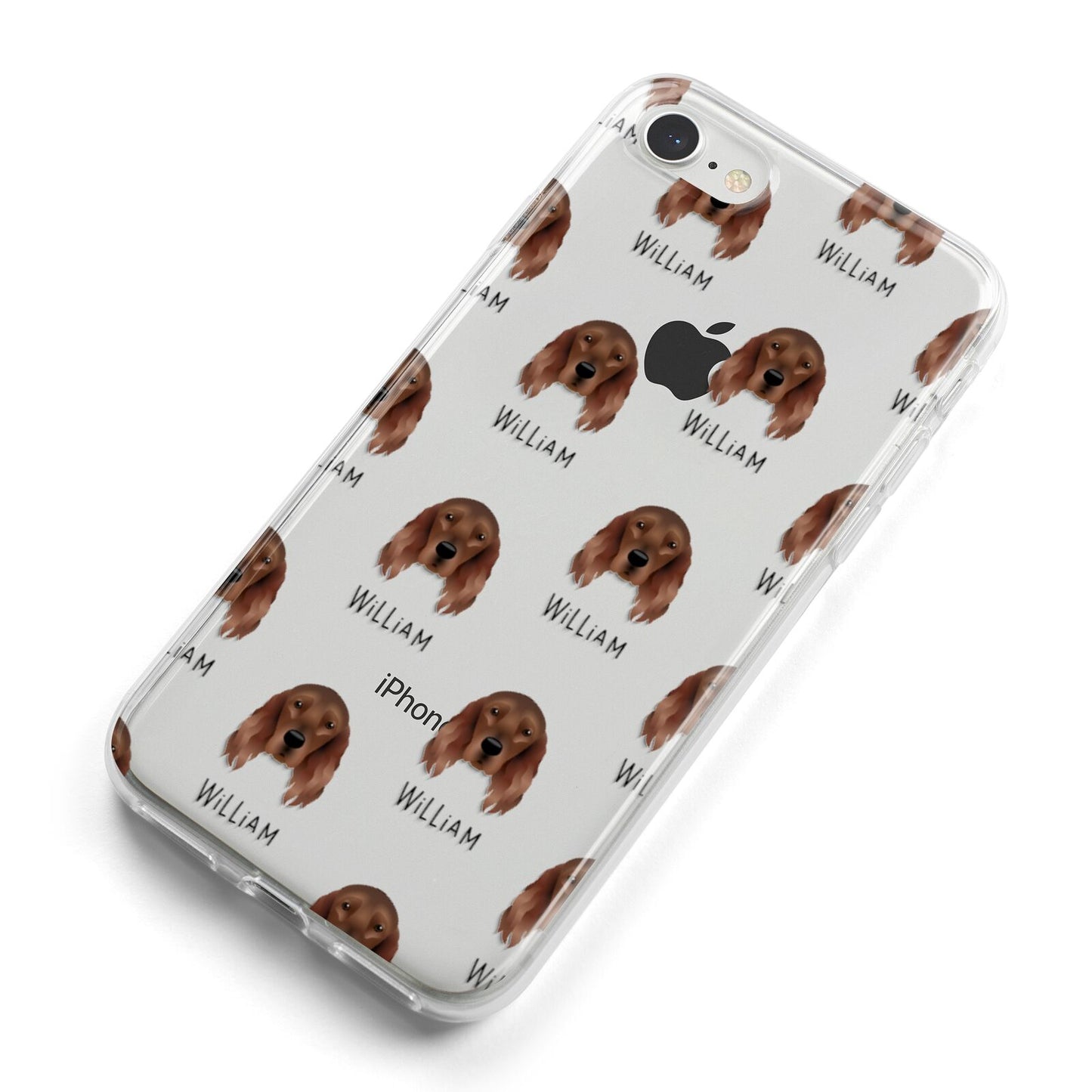 Irish Setter Icon with Name iPhone 8 Bumper Case on Silver iPhone Alternative Image