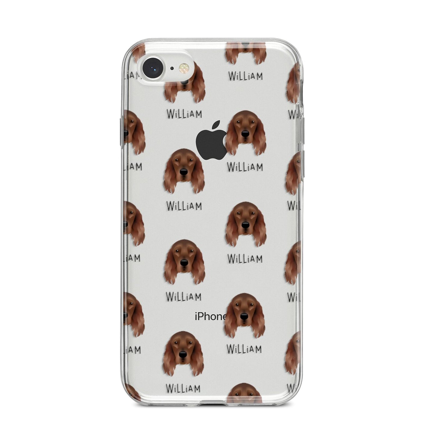 Irish Setter Icon with Name iPhone 8 Bumper Case on Silver iPhone