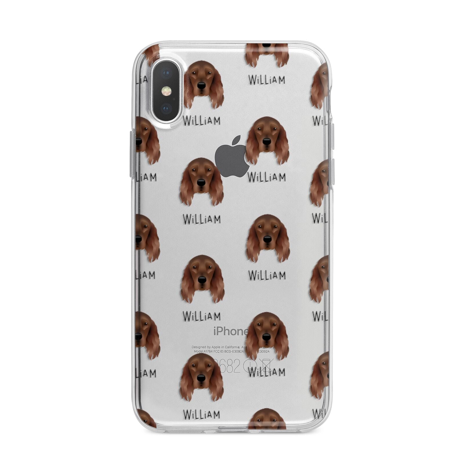 Irish Setter Icon with Name iPhone X Bumper Case on Silver iPhone Alternative Image 1