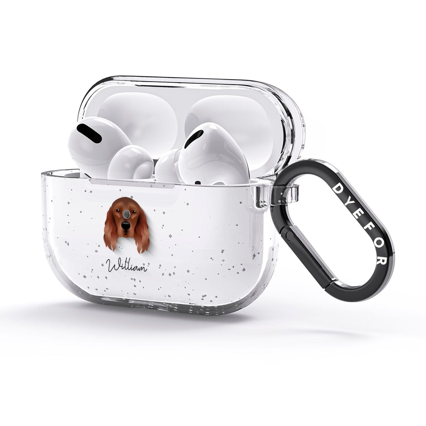 Irish Setter Personalised AirPods Glitter Case 3rd Gen Side Image