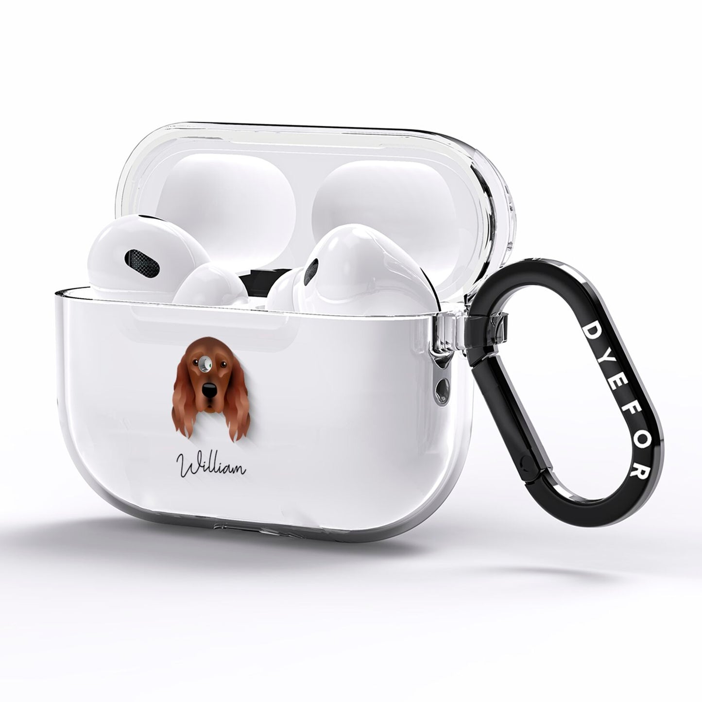 Irish Setter Personalised AirPods Pro Clear Case Side Image