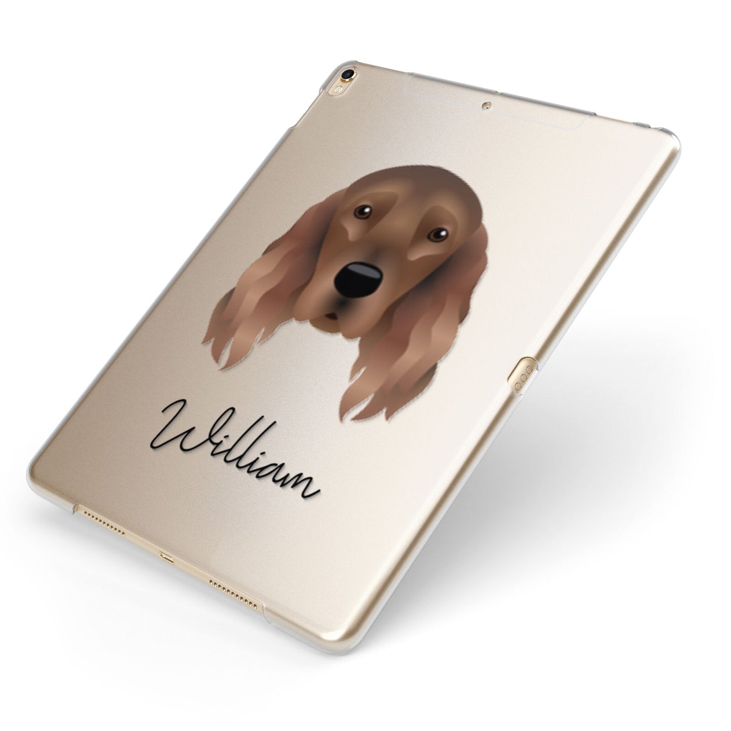 Irish Setter Personalised Apple iPad Case on Gold iPad Side View