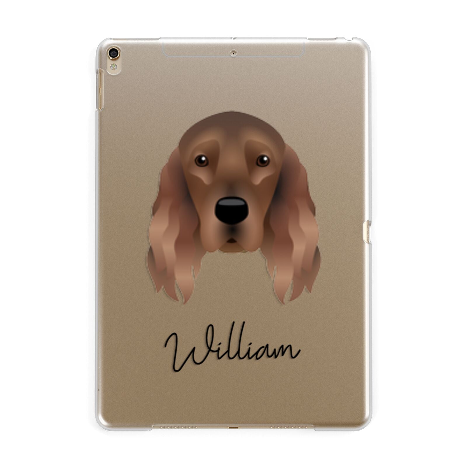 Irish Setter Personalised Apple iPad Gold Case