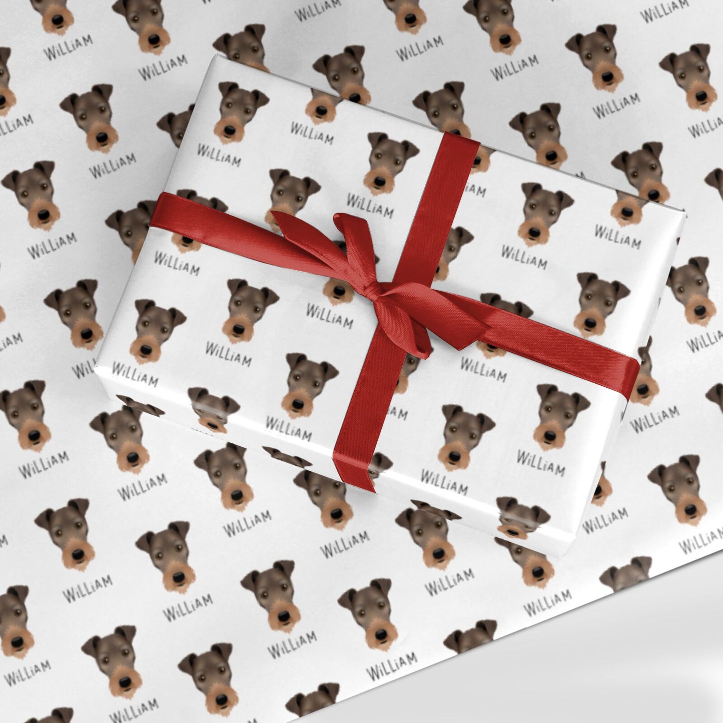 Irish Terrier Icon with Name Custom Wrapping Paper