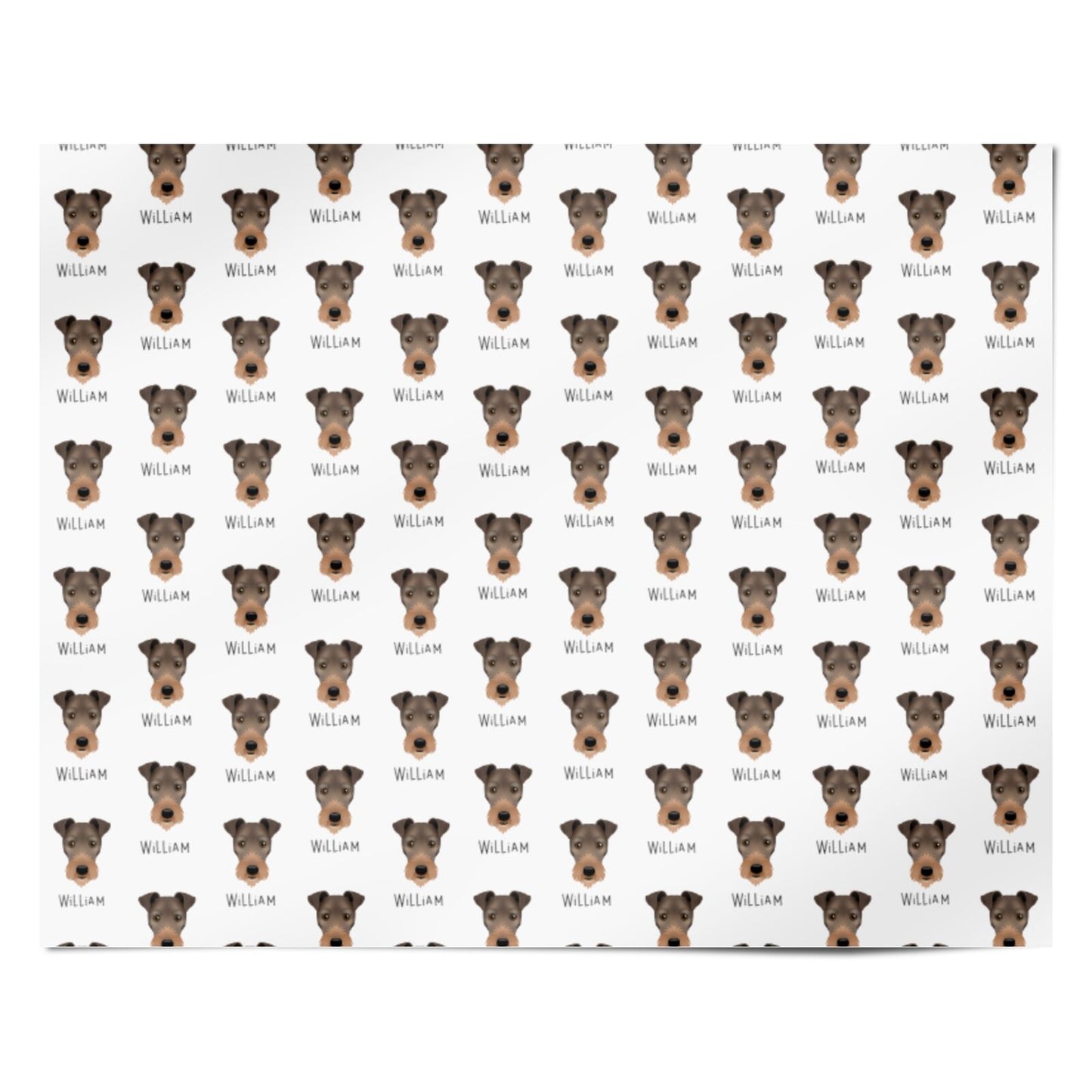 Irish Terrier Icon with Name Personalised Wrapping Paper Alternative