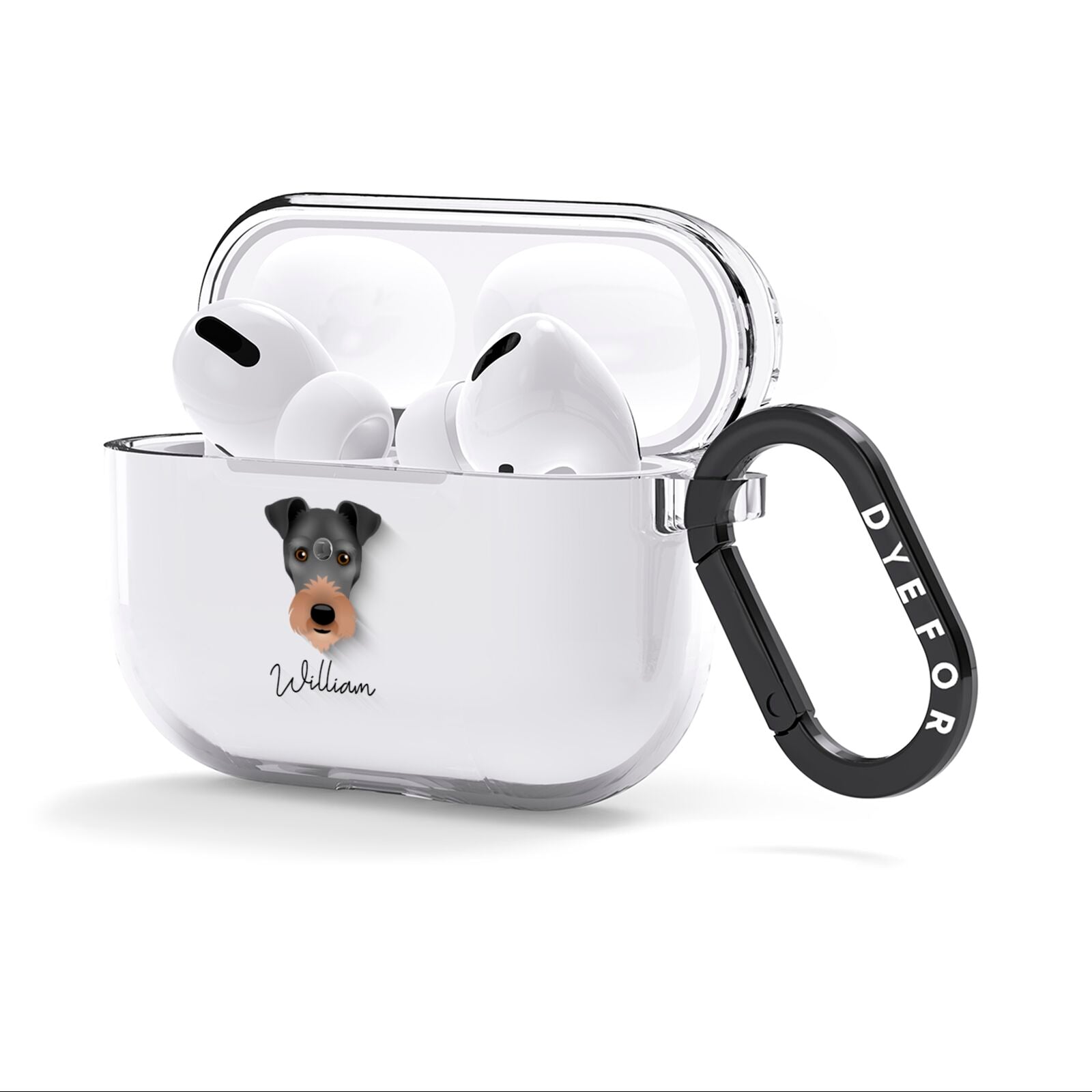Irish Terrier Personalised AirPods Clear Case 3rd Gen Side Image