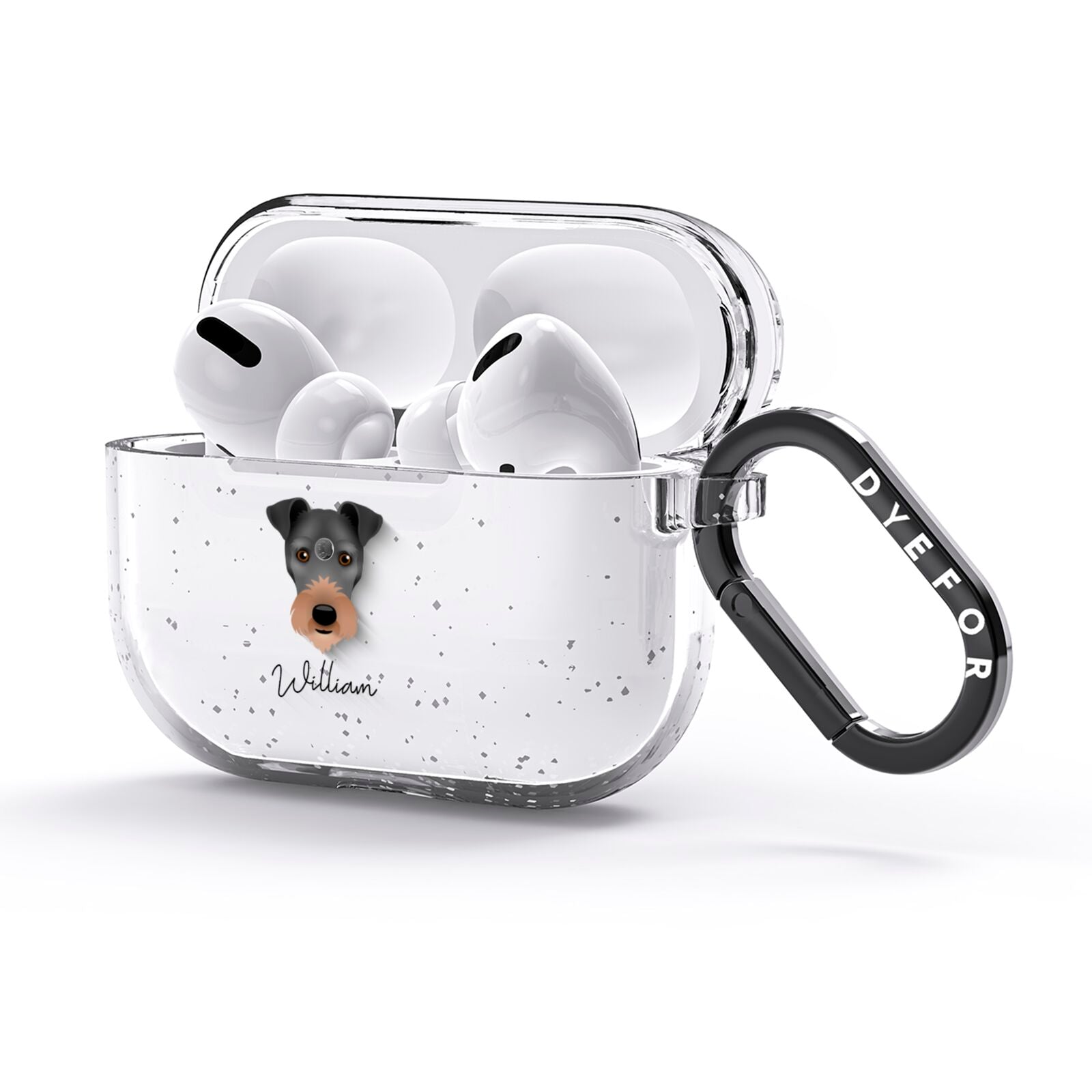 Irish Terrier Personalised AirPods Glitter Case 3rd Gen Side Image