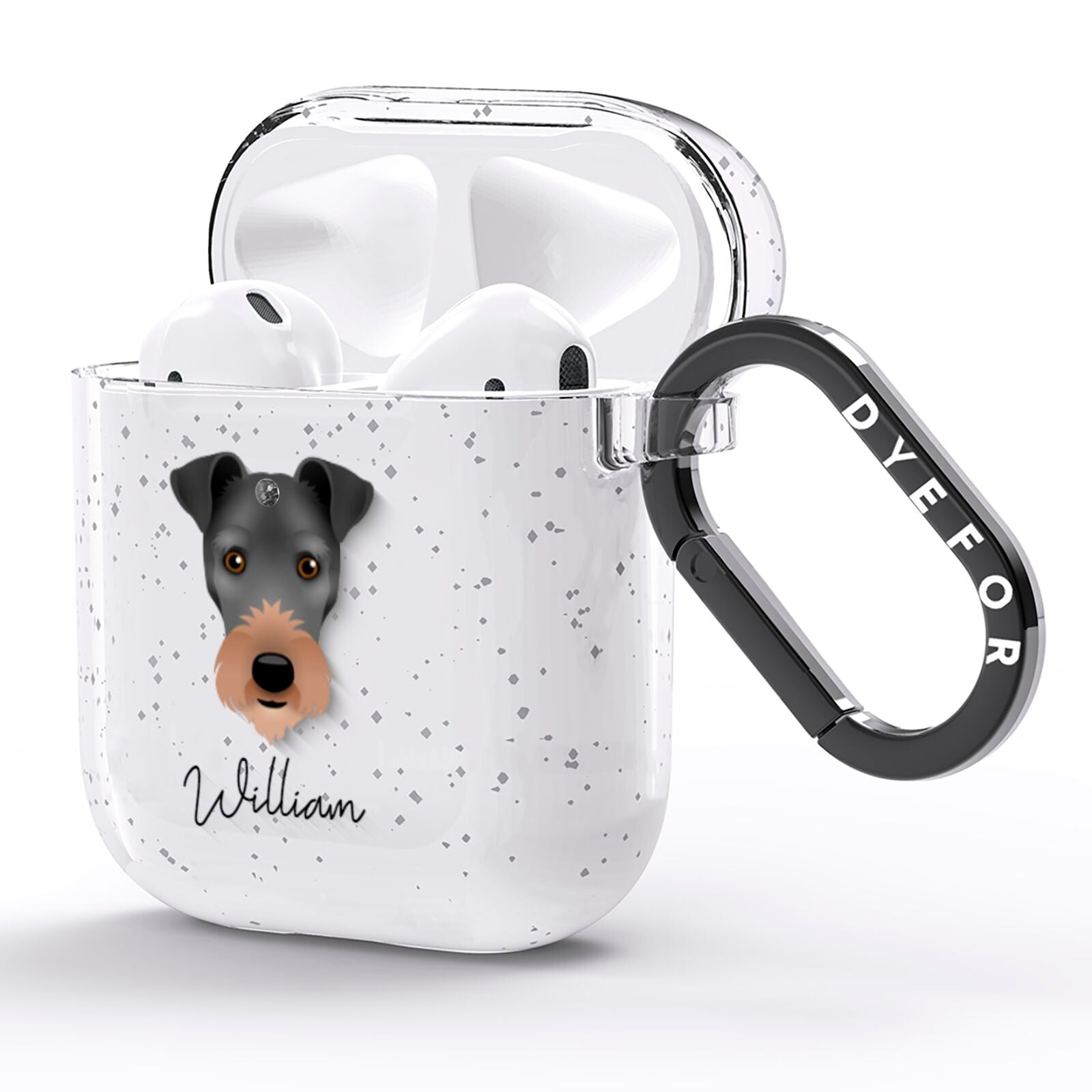 Irish Terrier Personalised AirPods Glitter Case Side Image