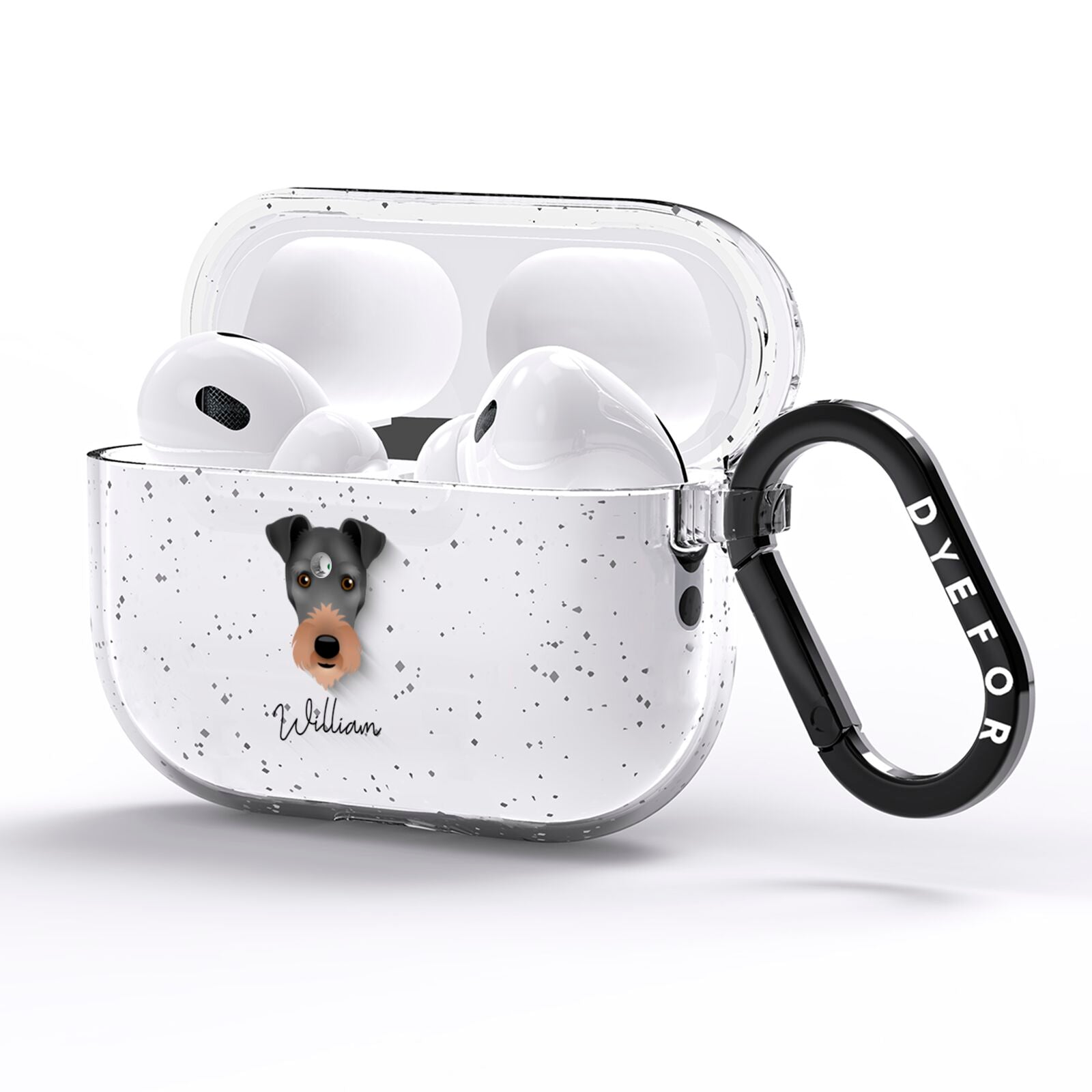Irish Terrier Personalised AirPods Pro Glitter Case Side Image